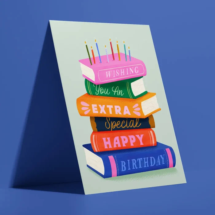 An Extra Bookish Birthday Greeting Card