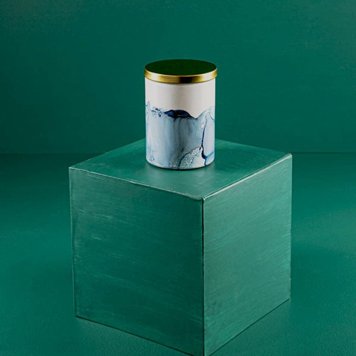 blue handmade soy candle, Art. Candle