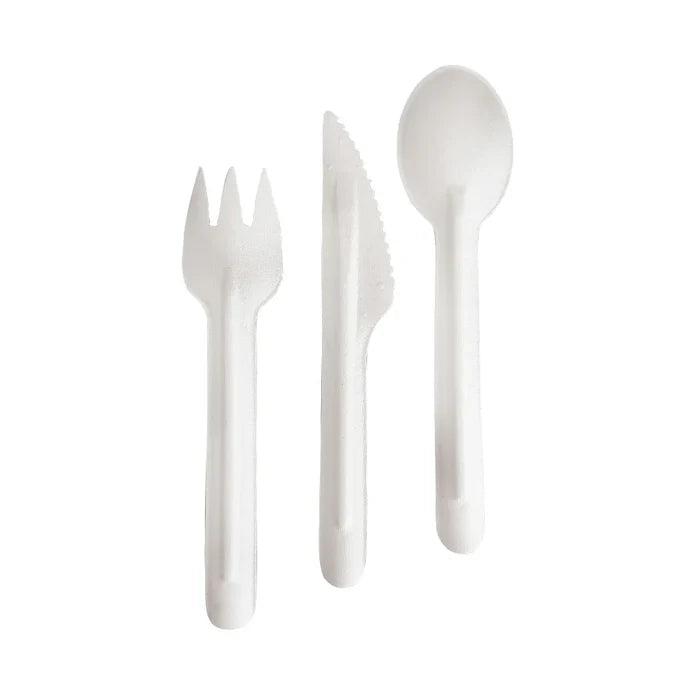 Bagasse Compostable Forks, Knives or Spoons (1000/pack)