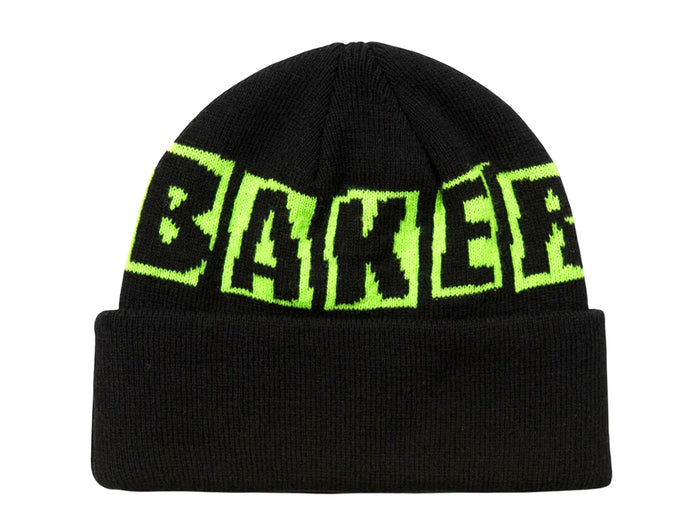 Baker - Brand Logo Beanie - Black / Green