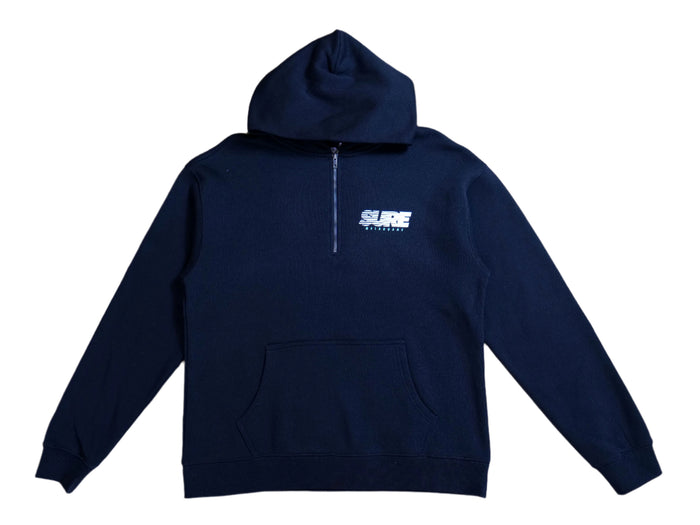 Banner Racing 1/2 Zip Hood Heavy Fleece - Black / White