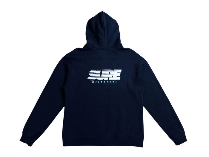 Banner Racing 1/2 Zip Hood Heavy Fleece - Black / White