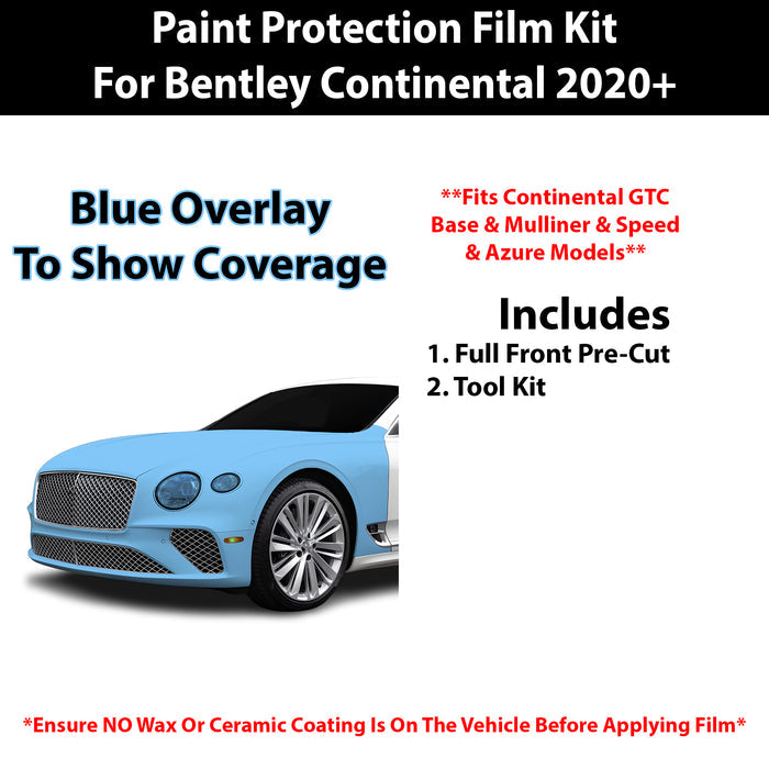 Fits Bentley Continental 2020+ Precut Premium Paint Protection Film Clear Bra PPF Decal Film Kit Cover - Bogar Tech Designs