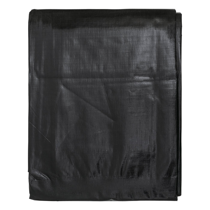 Black/Silver L-Grade Tarpaulin with 10m of 6mm Bungee Rope and 10 x Screw Type Tarp Clips