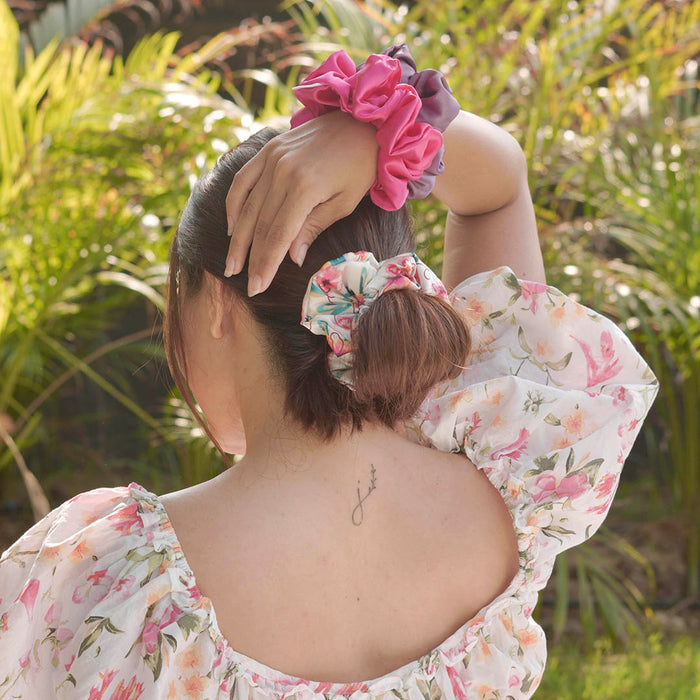 Bloom Scrunchies - Set of 3 - Multi