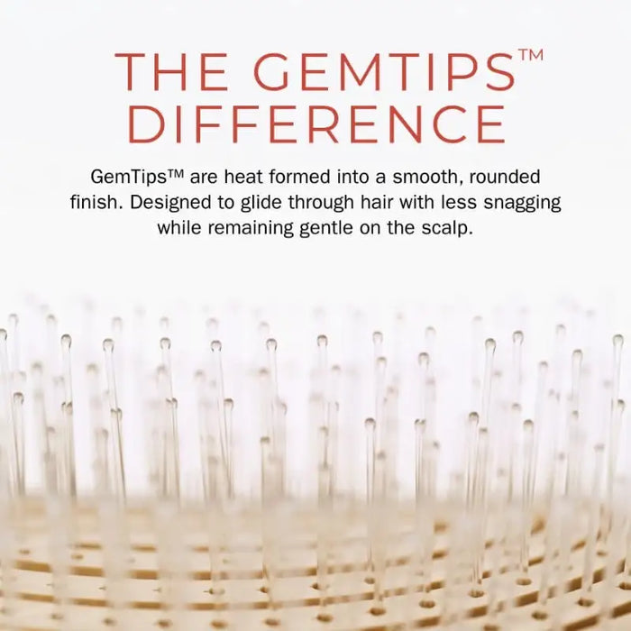 GemTips™ brush bristles with smooth rounded tips for gentle detangling and scalp care