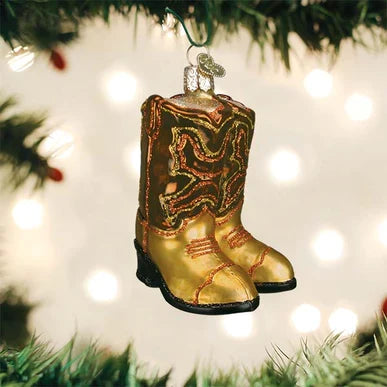 Brown Cowboy Boots Ornament