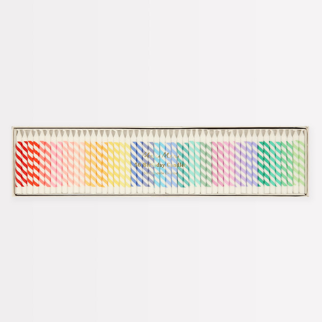 Meri Meri - Candles - Rainbow Striped Mini Candles