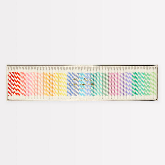 Meri Meri - Candles - Rainbow Striped Mini Candles