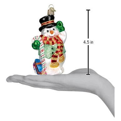 Candy Cane Snowman Ornament