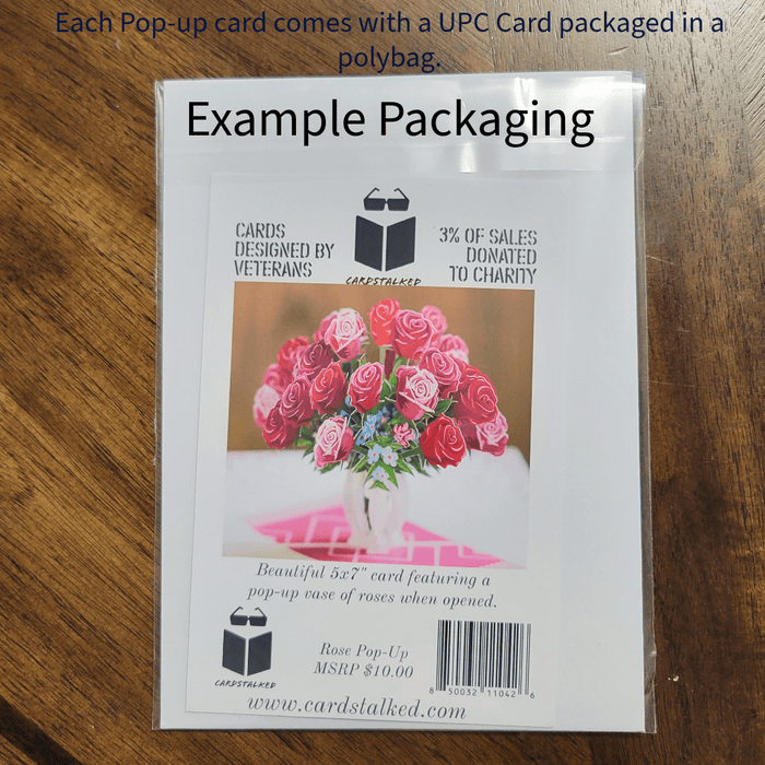 Cardstalked - 3D Vase of Roses Pop-Up greeting card, designed by Veterans!