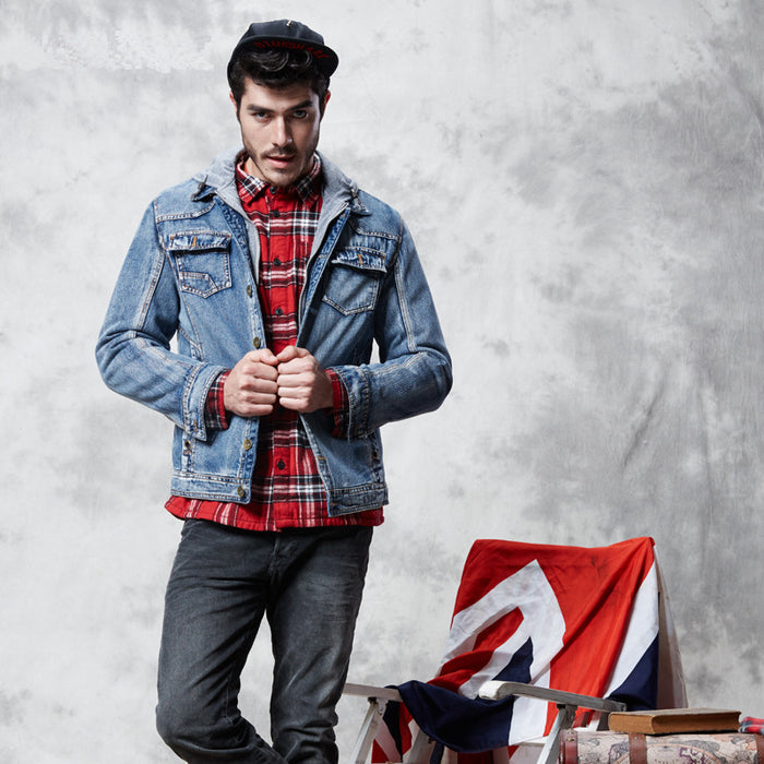 Casual Good Quality Hooded Mens Winter Jackets And Coats Thick Warm Velet Lining Jeans Jacket Men