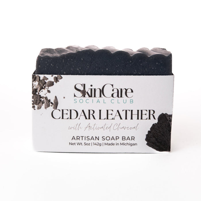 Cedar Leather Charcoal Soap Bar