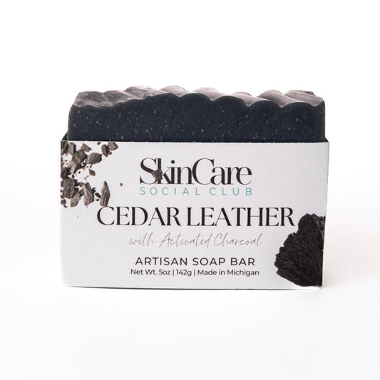 Cedar Leather Charcoal Soap Bar