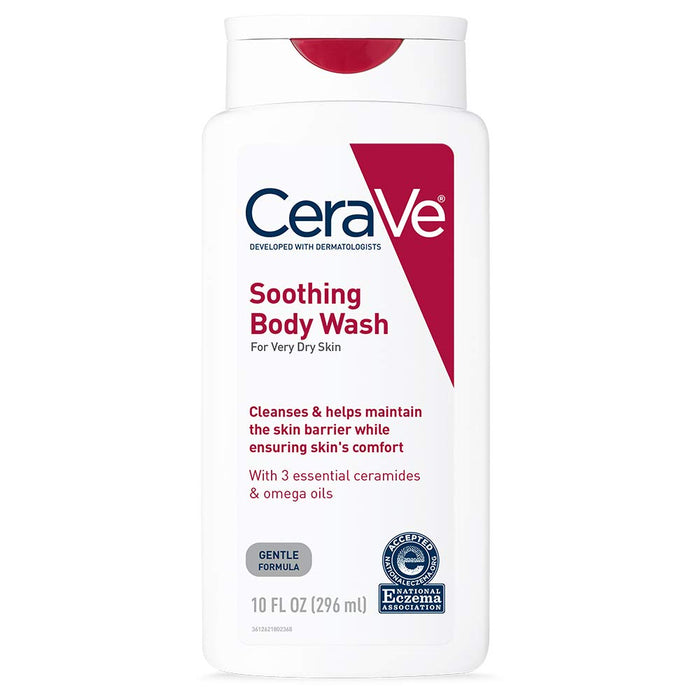 CeraVe Soothing Body Wash Dry Skin Relief & Eczema Treatment for Itchy Skin