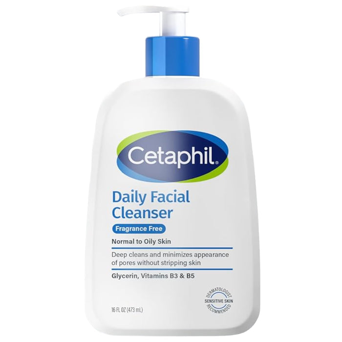 Cetaphil Facial Cleanser Unscented, 16oz - 12 Pack