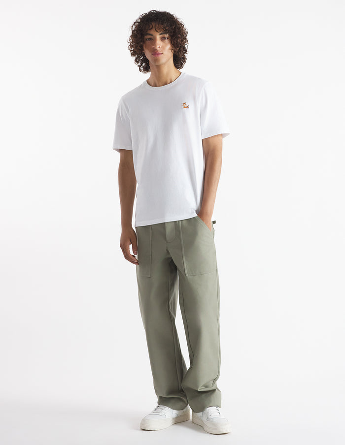 Chillax Fox Patch Regular Tee Shirt White