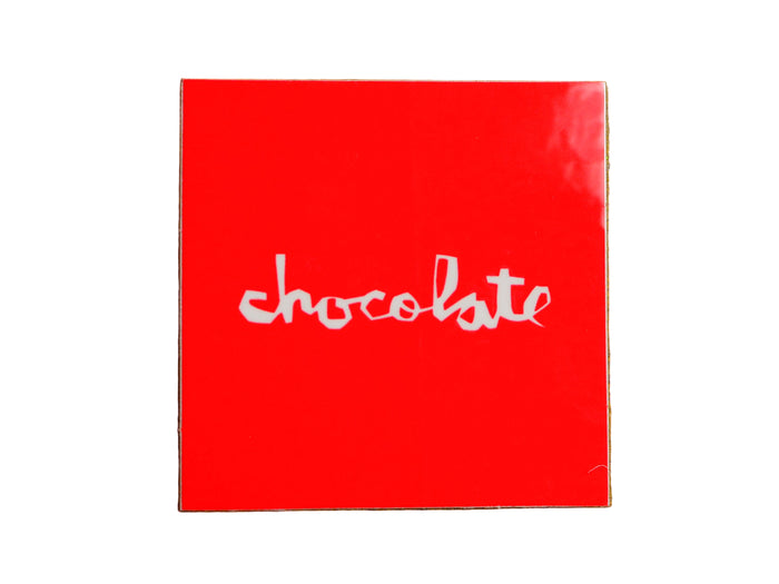 Chocolate Square Logo Large Sticker - Red