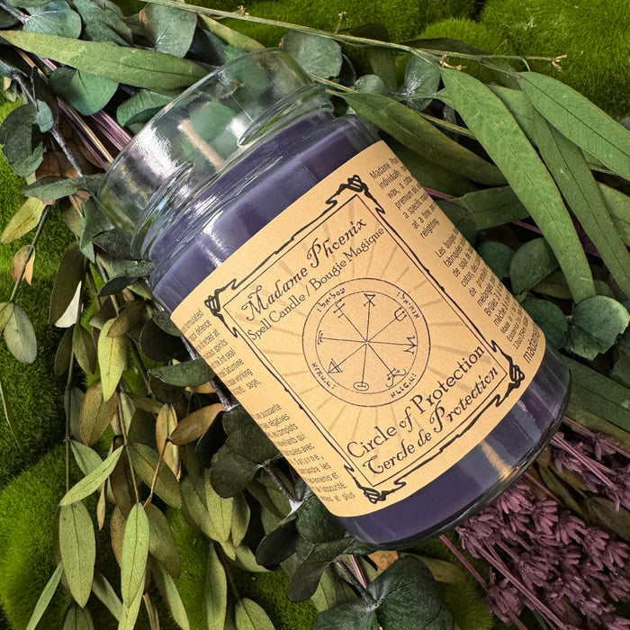 Circle of Protection Magic Spell Candle (Midnight Purple)