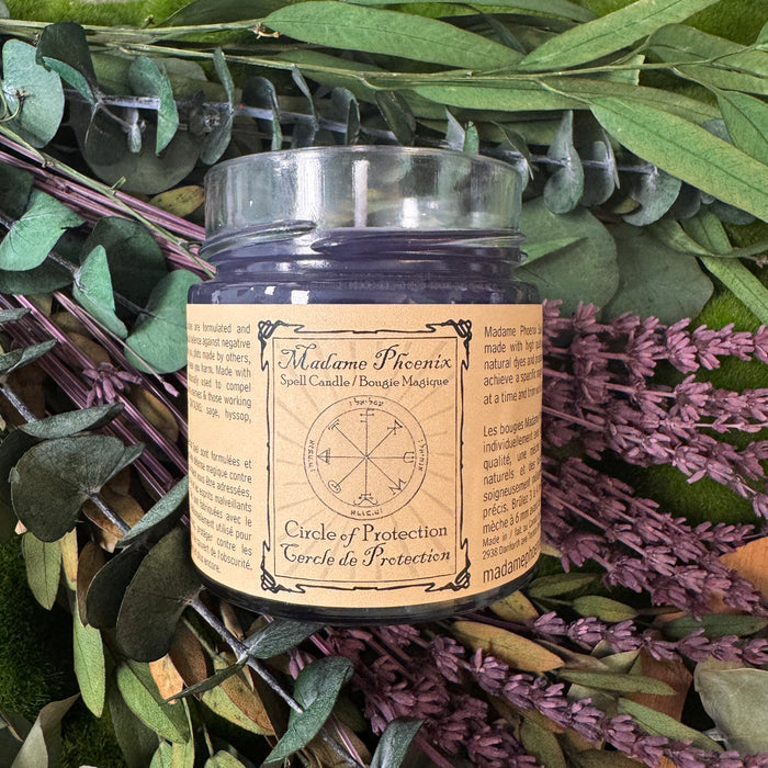 Circle of Protection Magic Spell Candle (Midnight Purple)