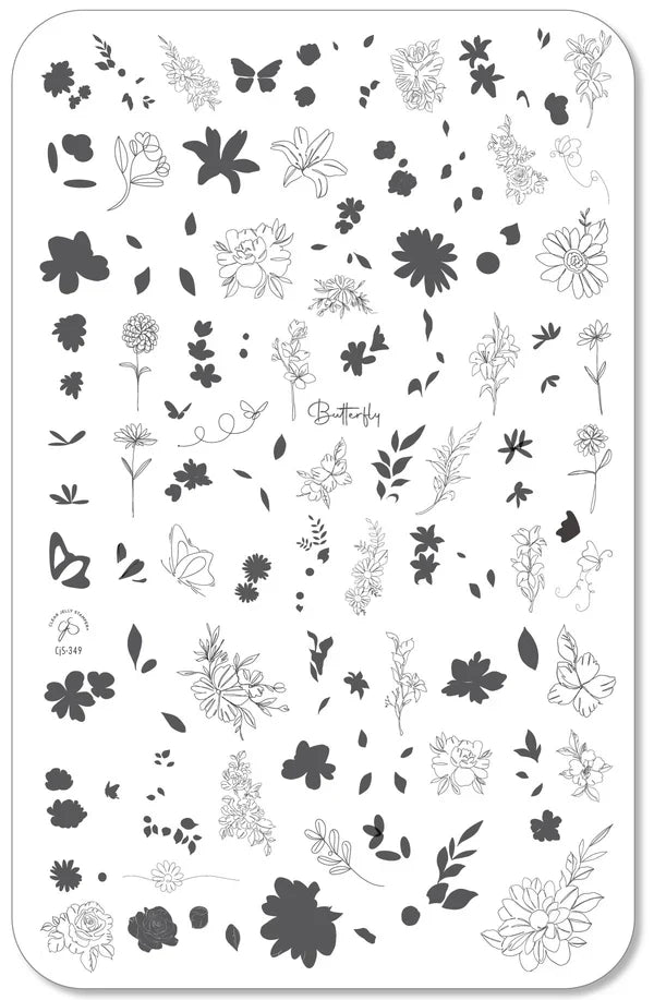 CjS-349 - Whispering Petals | Clear Jelly Stamping Plate