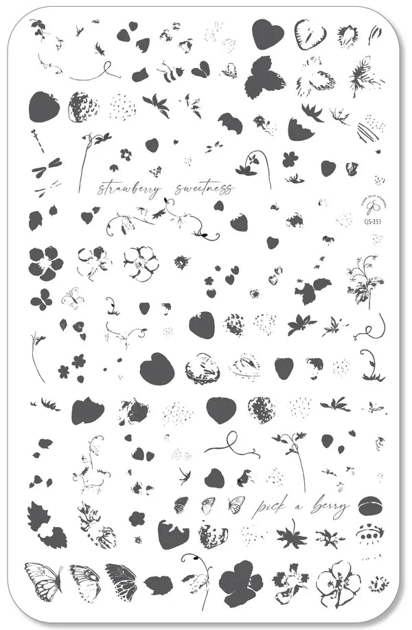 CjS-351 - Strawberry Sweetness | Clear Jelly Stamping Plate
