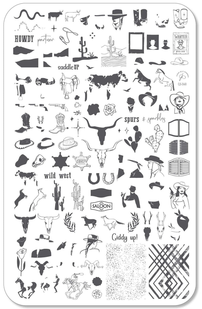 CjS-360 - Howdy Partner   | Clear Jelly Stamping Plate