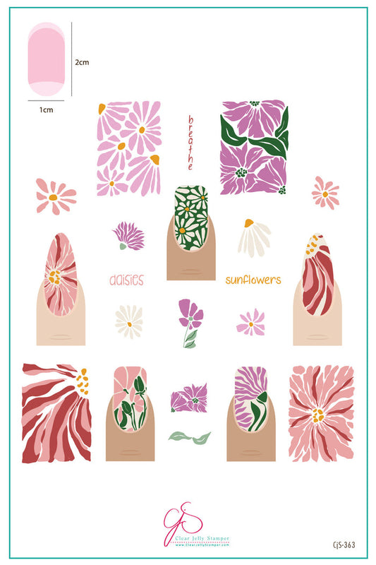 CjS-363 - Breathe-Floral  | Clear Jelly Stamping Plate