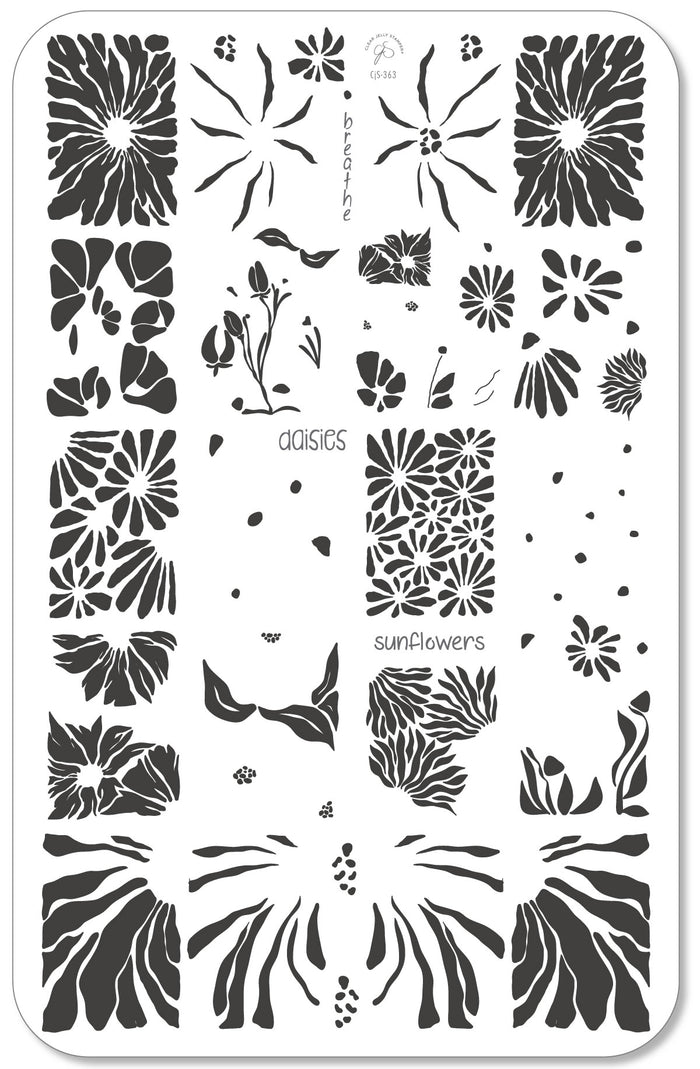 CjS-363 - Breathe-Floral  | Clear Jelly Stamping Plate