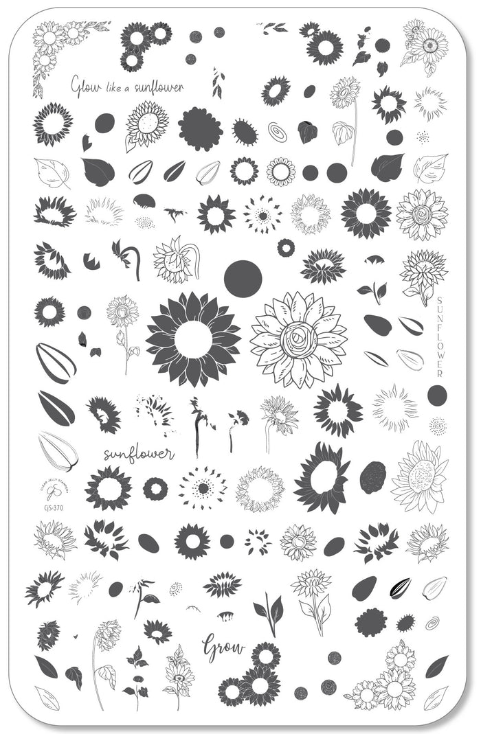CjS-370 - Glow like a Sunflower  | Clear Jelly Stamping Plate