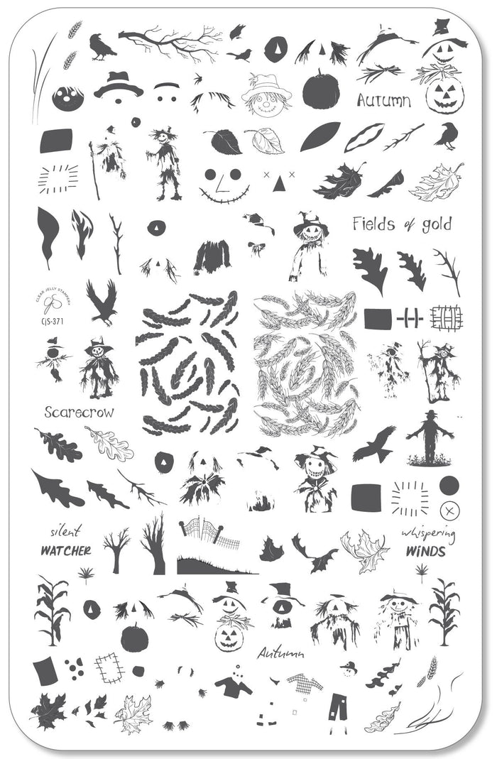 CjS-371  Silent Watcher  |  Steel Nail Art Stamping Plate