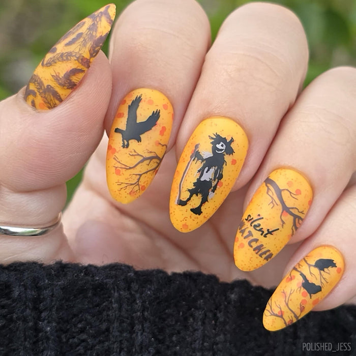 CjS-371  Silent Watcher  |  Steel Nail Art Stamping Plate