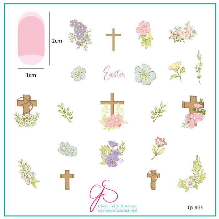 CjSH-088 -Easter Floral |  Clear Jelly Stamping Plate