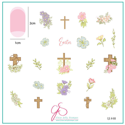 CjSH-088 -Easter Floral |  Clear Jelly Stamping Plate