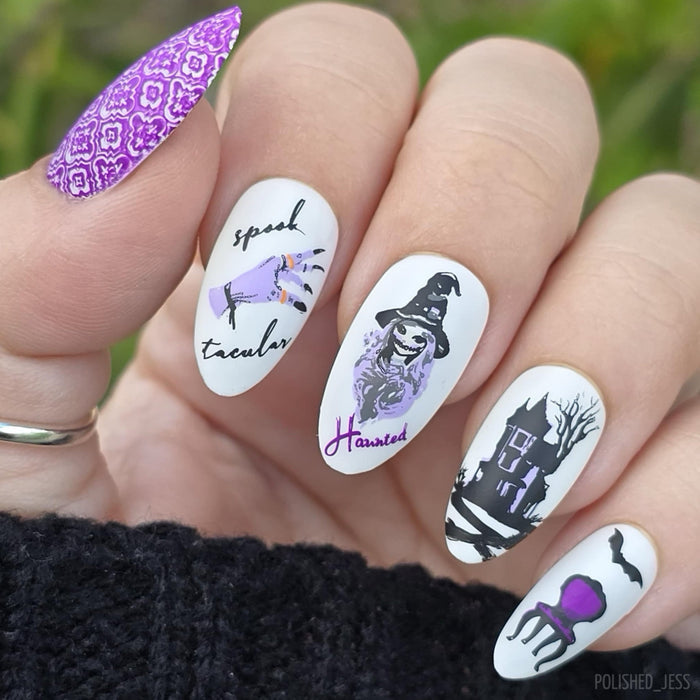 CjSH-116  Spooktaculac  |  Steel Nail Art Stamping Plate