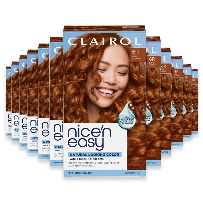 Clairol Nice'n Easy 6R Light Auburn Permanent Hair Color Kit - 12 Pack
