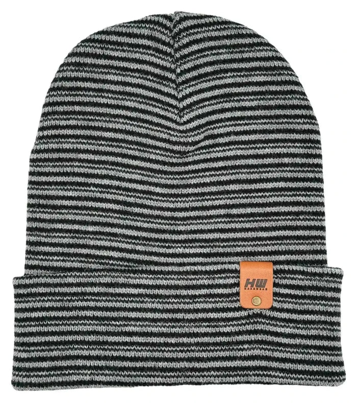 Classic Contrast Cuffed Beanie, Black and Gray
