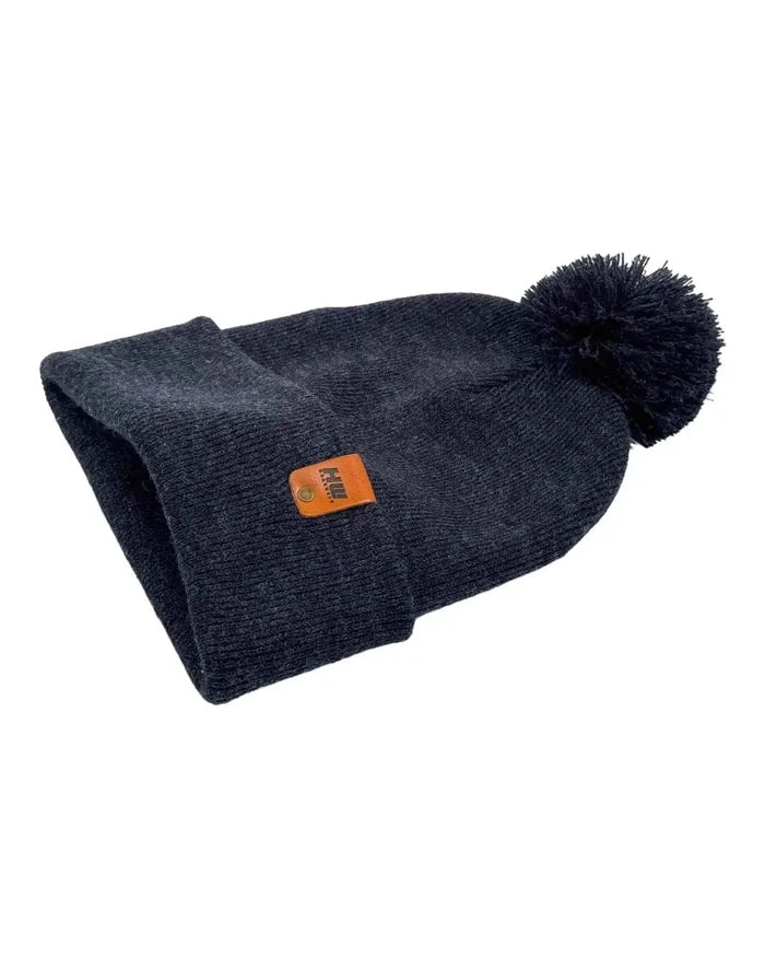 Classic Cuffed Pom Pom Beanie, Denim Blue
