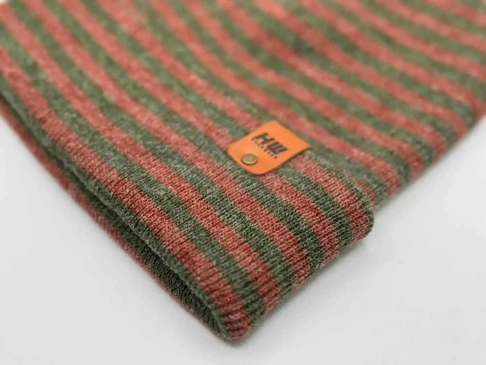 Classic RoRo Cuffed Beanie, Burgundy and Green