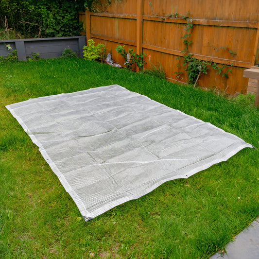 Clear M-Grade Tarpaulin with 10 Metres of 8mm Bungee Rope for Reinforced Eyelets