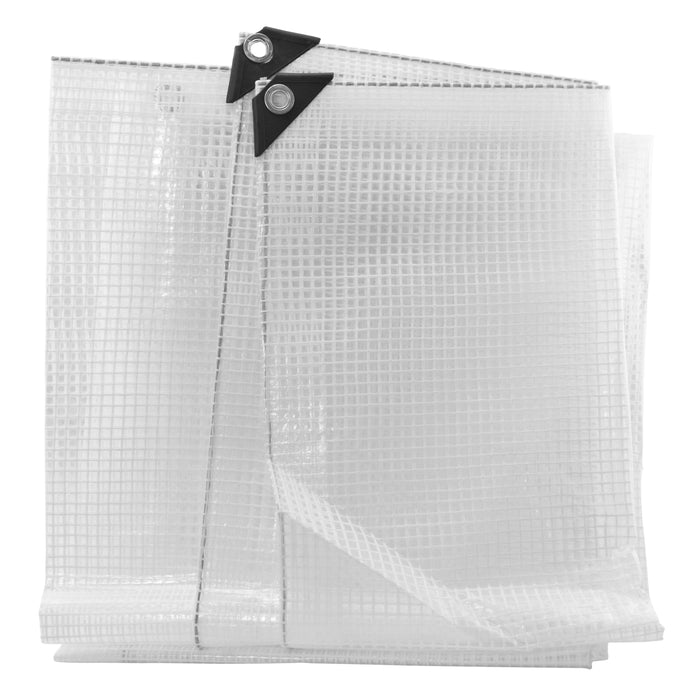Clear XL-Grade Tarpaulin 8m x 10m Waterproof Tarpaulin Cover Reinforced Eyelets
