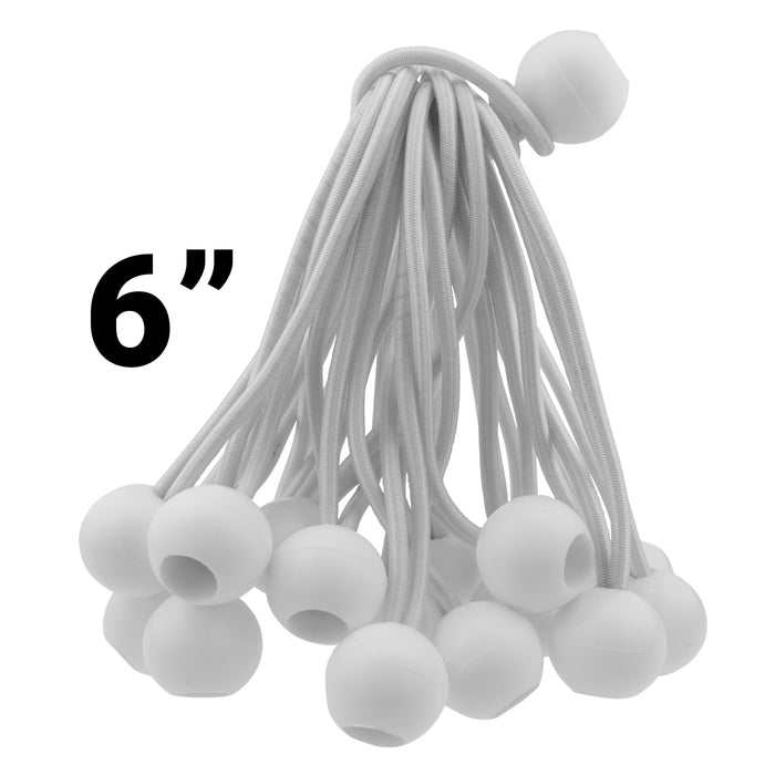 Clear XL-Grade Tarpaulin with 20 x 6in Bungee Balls (White) Outdoor Ground Sheet
