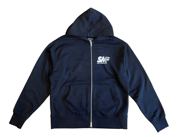 Clippy Heavyweight Zip Thru Hooded Fleece - Black / White