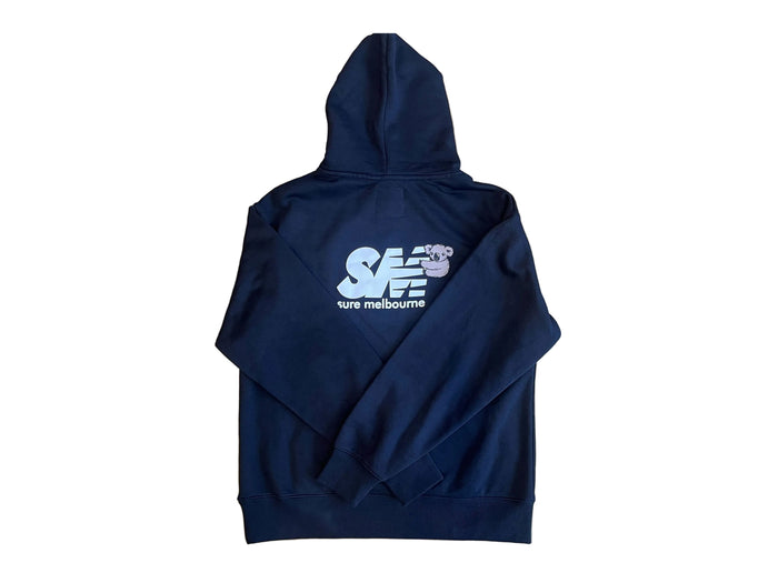 Clippy Heavyweight Zip Thru Hooded Fleece - Black / White