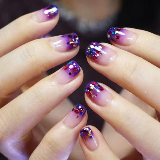 Color sugar sequins purple ombre
