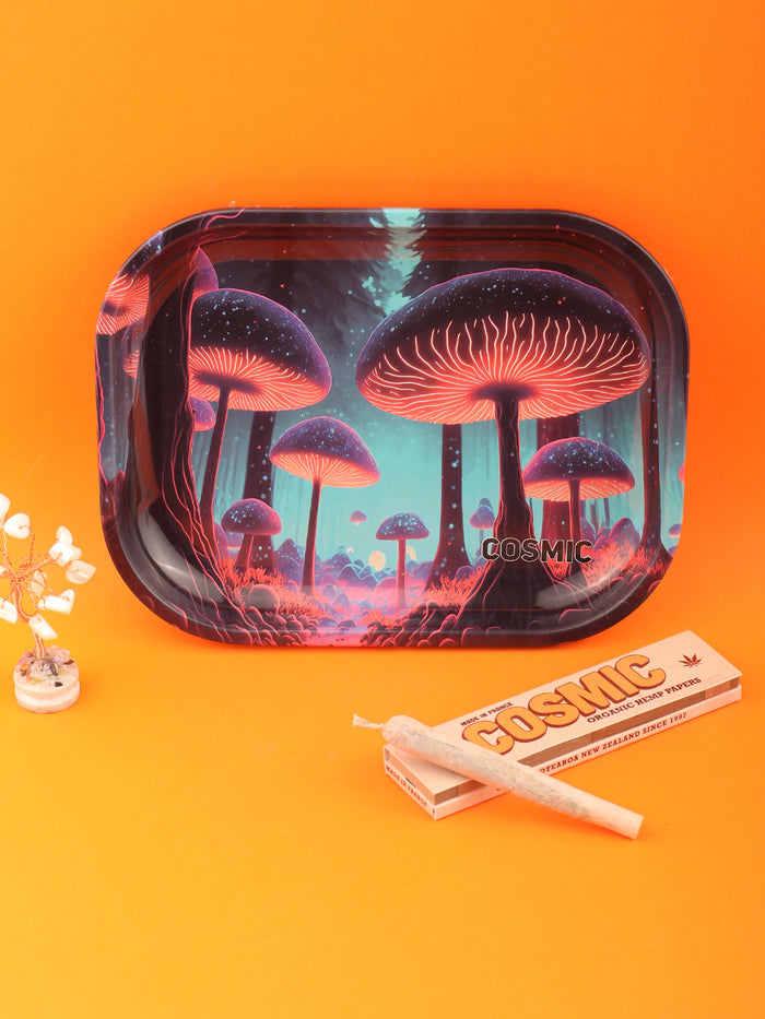 Cosmic Rolling Tray metal 18 x 14 cm | Mushroom Forest-Image 1