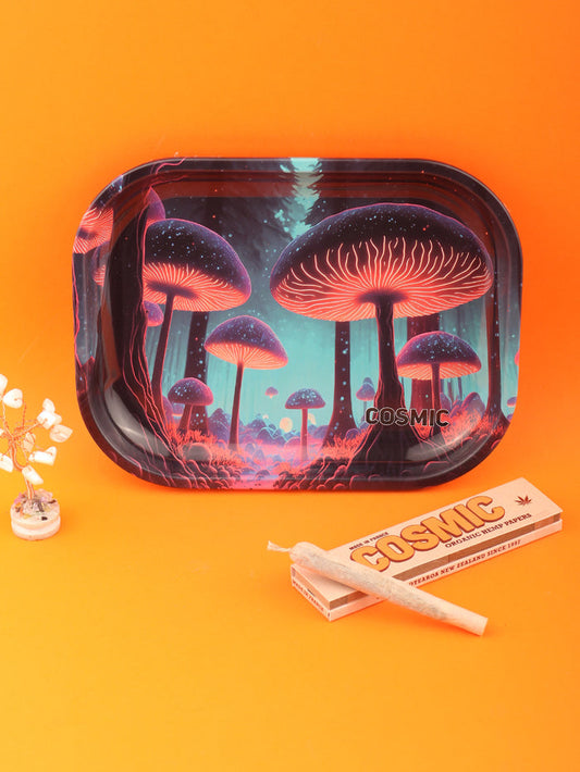 Cosmic Rolling Tray metal 18 x 14 cm | Mushroom Forest-Image 1
