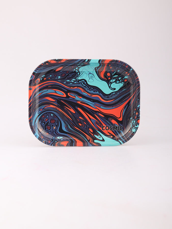 Cosmic Rolling Tray metal 18 x 14 cm | Orange Swirl-Image 2
