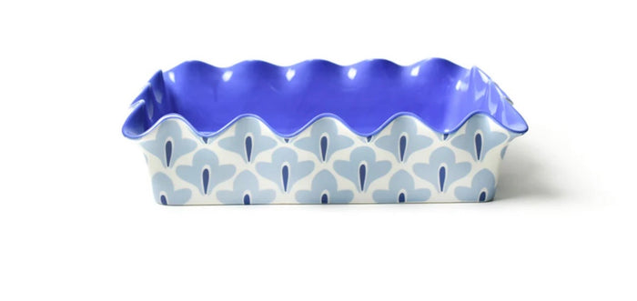 Cotton Colors Signature Ruffle 14 Casserole White Iris Blue
