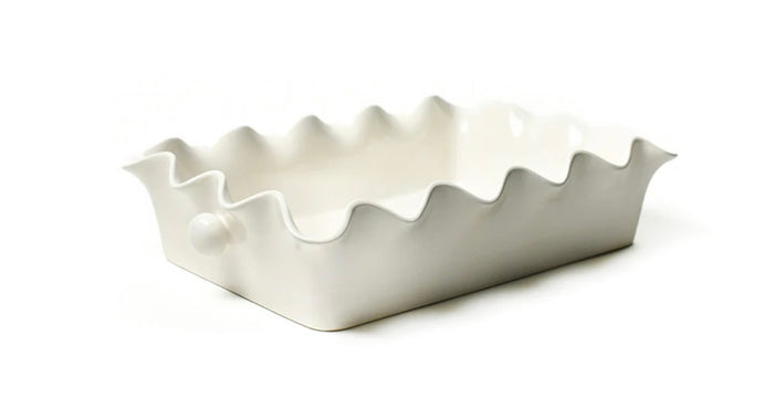 Cotton Colors Signature Ruffle 14 Casserole White